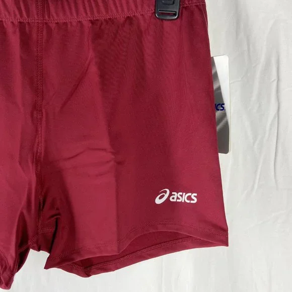 Asics Womens Dark Red 4" Court Volleyball Spandex Shorts - Picture 4 of 7